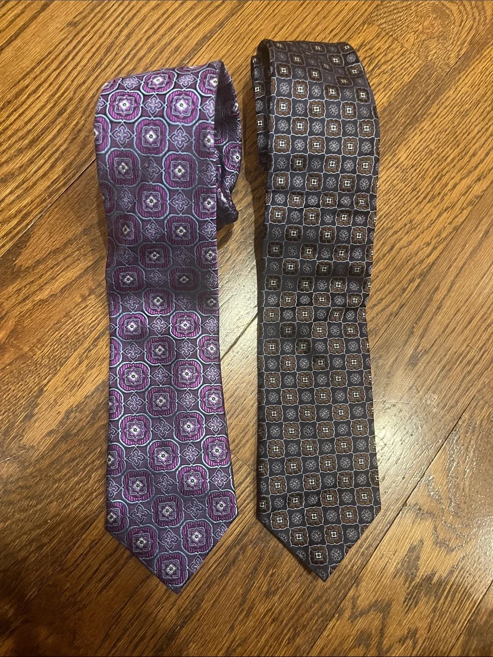 Canali x2 Purple Geometric Men's Tie - silk